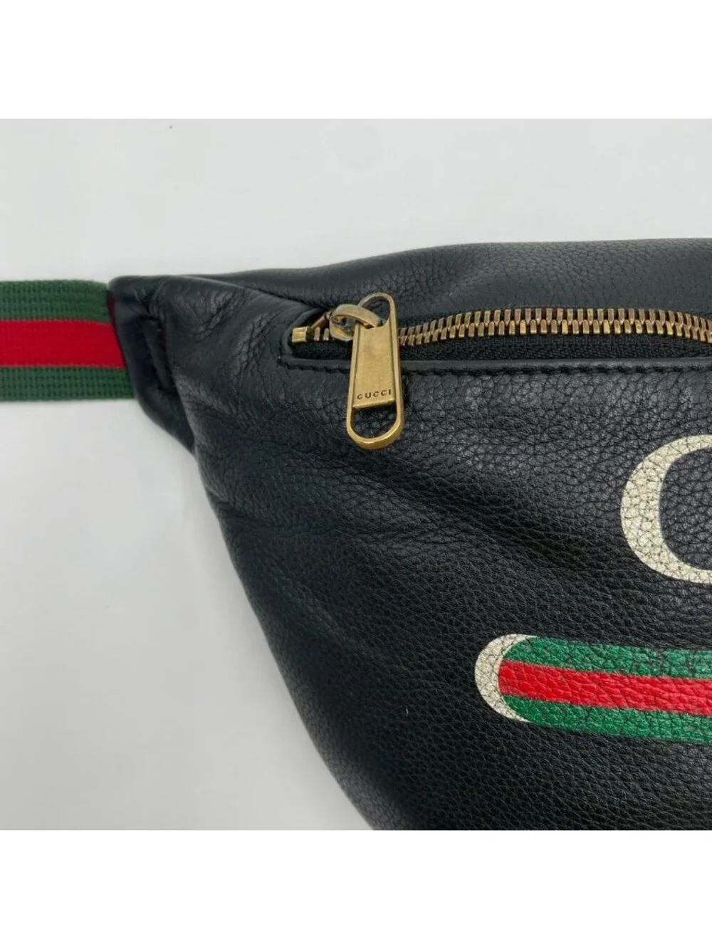 Gucci Printed Waist Pouch Bum Bag Funny Sherry Line Black